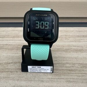 Rip Curl A1139G Next Tide Watch Silicone Band Digital Surf Watch Washed Aqua NOS